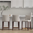 Shubert Counter Stool with Solid Wood Base in Light Gray - Set of 3
