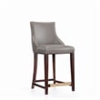 Shubert Counter Stool with Solid Wood Base in Dark Taupe - Set of 3
