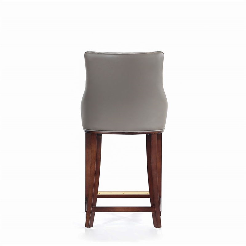 Shubert Counter Stool with Solid Wood Base in Dark Taupe - Set of 3