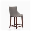 Shubert Counter Stool with Solid Wood Base in Dark Taupe - Set of 3