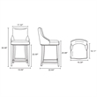 Shubert Counter Stool with Solid Wood Base in Ivory - Set of 3