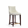 Shubert Counter Stool with Solid Wood Base in Ivory - Set of 3