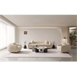 Tribeca Sofa and Accent Chairs with Solid Wood Frame in Cream - Set of 3