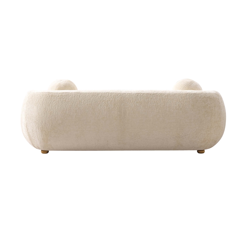 Tribeca Sofa and Accent Chairs with Solid Wood Frame in Cream - Set of 3
