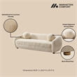 Tribeca Sofa and Accent Chairs with Solid Wood Frame in Cream - Set of 3
