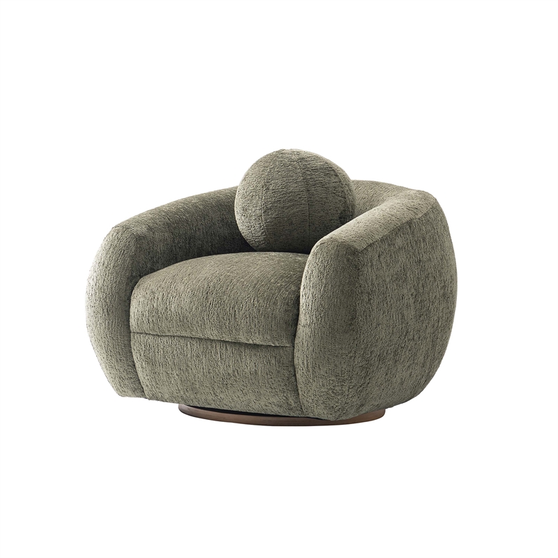 Tribeca Sofa and Accent Chairs with Solid Wood Frame in Olive Green - Set of 3