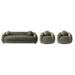Tribeca Sofa and Accent Chairs with Solid Wood Frame in Olive Green - Set of 3