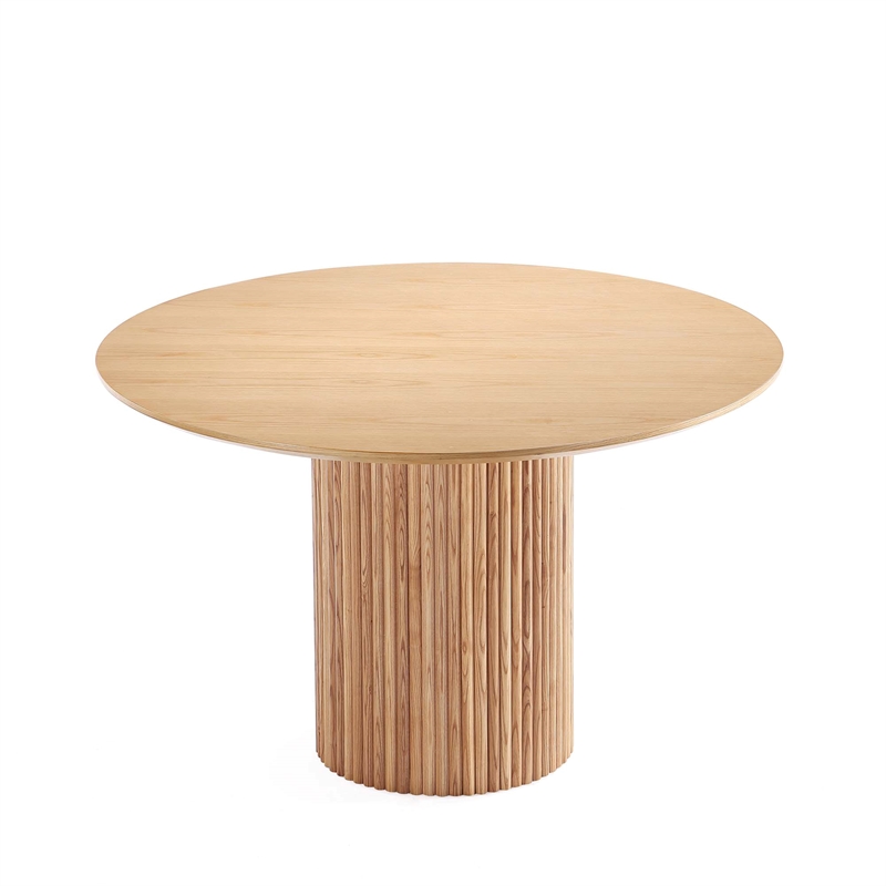 5-Piece Hathaway 47.24 Round Dining Set in Natural with 4 Aspen Dining Chairs