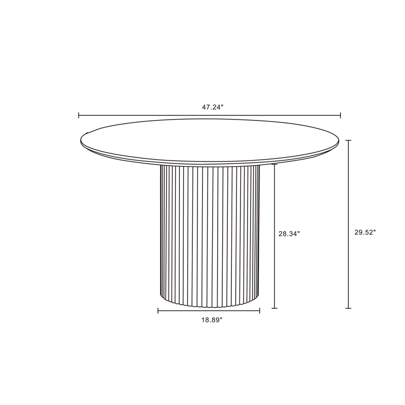 5-Piece Hathaway 47.24 Round Dining Set in Natural with 4 Aspen Dining Chairs