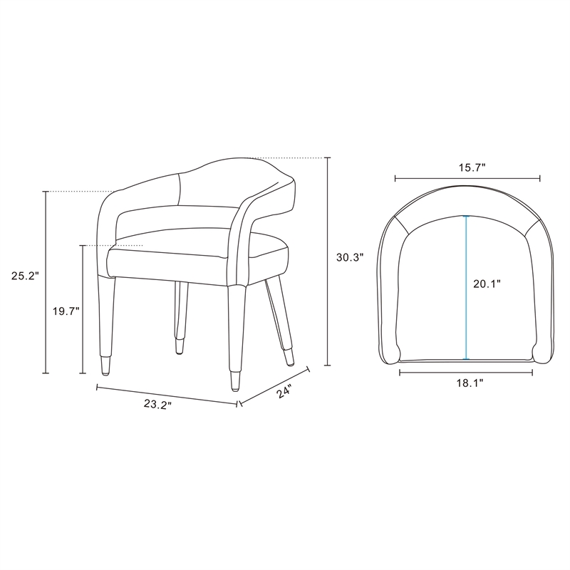 5-Piece Hathaway 47.24 Round Dining Set with 4 Aspen Dining Chairs in Gold