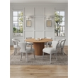 7-Piece Hathaway 59.05 Round Dining Set with 6 Flor Dining Chairs in SIlver