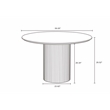 7-Piece Hathaway 59.05 Round Dining Set with 6 Flor Dining Chairs in SIlver