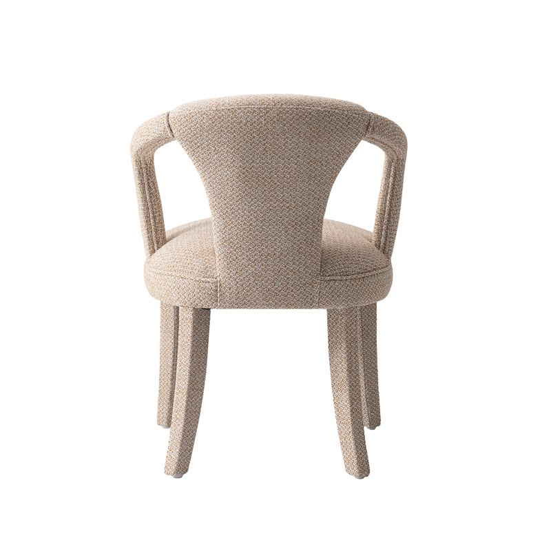 5-Piece Hathaway 47.24 Round Dining Set with 4 Palmer Dining Armchairs in Gold