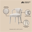 5-Piece Hathaway 47.24 Round Dining Set with 4 Palmer Dining Armchairs in Ivory