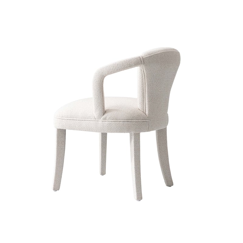 5-Piece Hathaway 47.24 Round Dining Set with 4 Palmer Dining Armchairs in Ivory