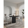 5-Piece Hathaway 47.24 Round Dining Set with 4 Palmer Dining Armchairs in Silver