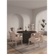 7-Piece Hathaway 59.05 Round Dining Set with 6 Flor Dining Chairs in Gold