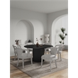 7-Piece Hathaway 59.05 Round Dining Set with 6 Flor Dining Chairs in Silver
