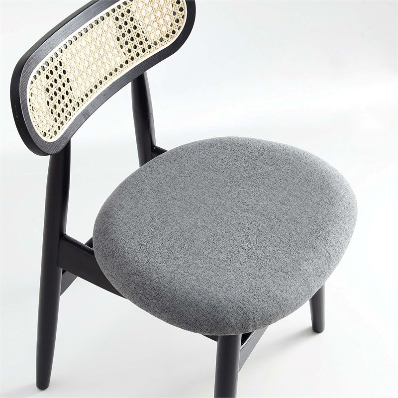 Rockaway Solid Wood Dining Set with 6 Colbert Chairs in Gray