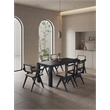 7-Piece Rockaway Solid Wood Dining Set in Black - 6 Hamlet Side and Arm Chairs