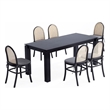 7-Piece Rockaway Solid Wood Dining Set in Gray - 6 Paragon 1.0 Dining Chairs