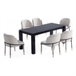 7-Piece Rockaway Solid Wood Dining Set with 6 Flor Dining Chairs in Wheat