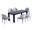 7-Piece Rockaway Solid Wood Dining Set with 6 Flor Dining Chairs in Gray