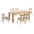 7-Piece Rockaway Solid Wood Dining Set in Natural with 6 Colbert Dining Chairs