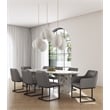 Manhattan Comfort Serena 8 Piece Dining Set with Steel Base in Gray