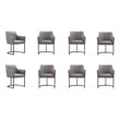 Manhattan Comfort Serena 8 Piece Dining Set with Steel Base in Gray