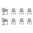 Manhattan Comfort Serena 8 Piece Dining Set with Steel Base in Light Gray