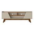 Manhattan Comfort Marcus 62.99 TV Stand with Solid Wood Legs in Beige and Nature