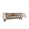 Manhattan Comfort Marcus 62.99 TV Stand with Solid Wood Legs in Beige and Nature