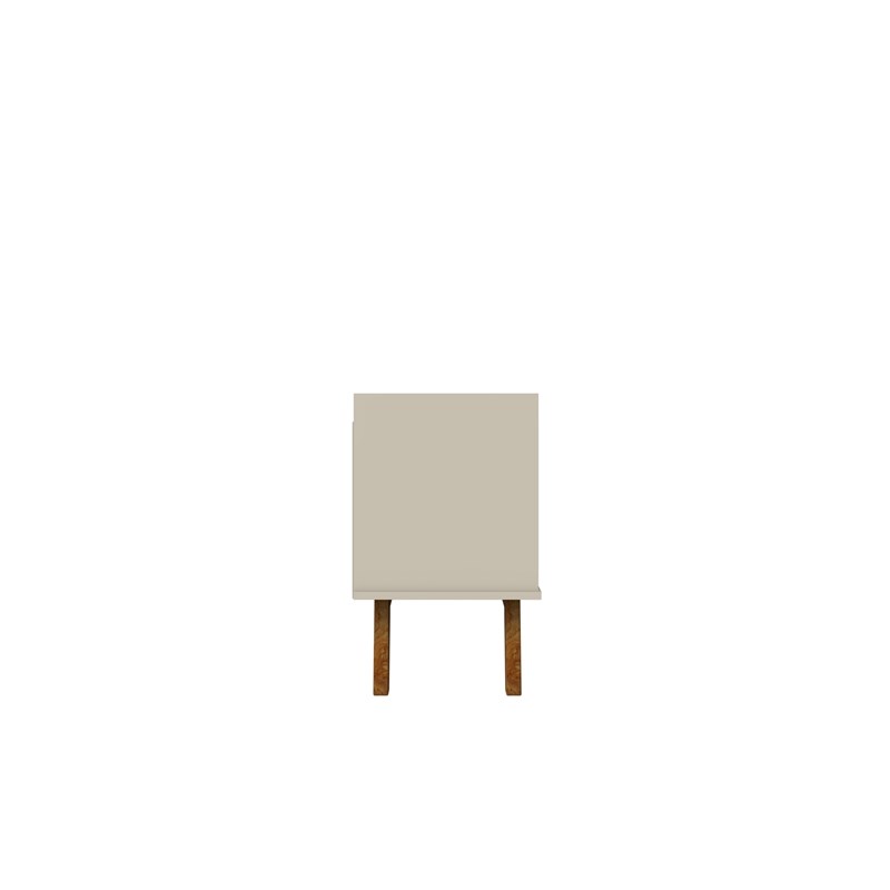 Manhattan Comfort Marcus 62.99 TV Stand with Solid Wood Legs in Beige and Nature