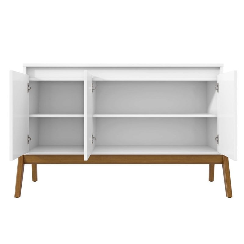 Manhattan Comfort Gales 48.50 Sideboard with Solid Wood Legs in Matte White