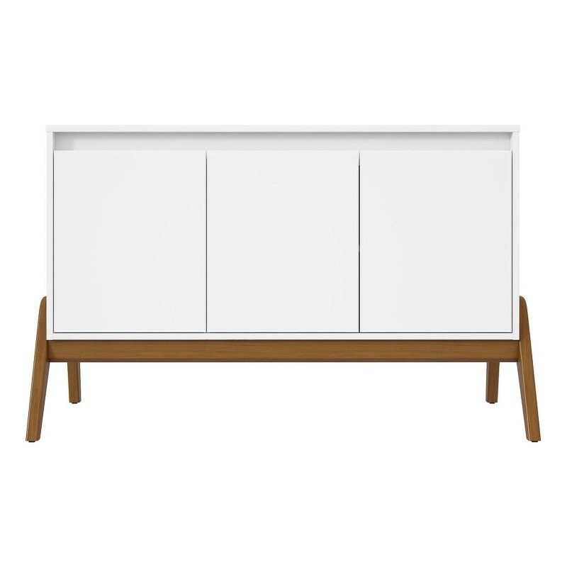 Manhattan Comfort Gales 48.50 Sideboard with Solid Wood Legs in Matte White