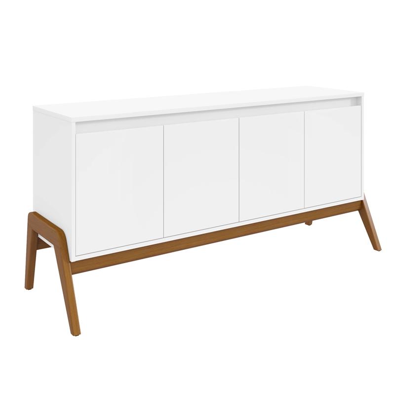 Manhattan Comfort Gales 63.32 Sideboard with Solid Wood Legs in Matte White