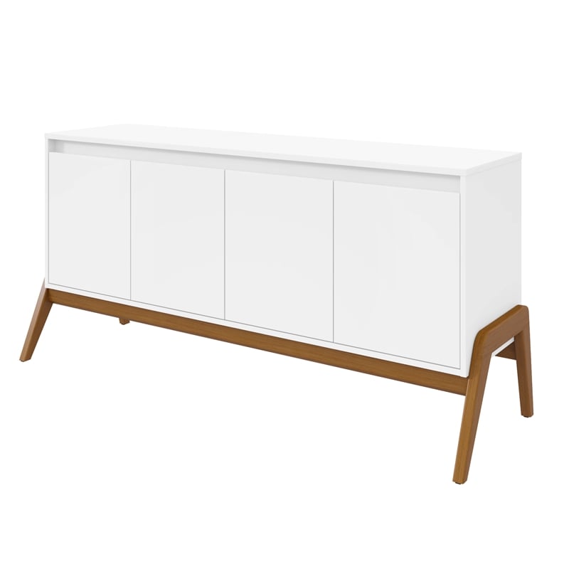 Manhattan Comfort Gales 63.32 Sideboard with Solid Wood Legs in Matte White