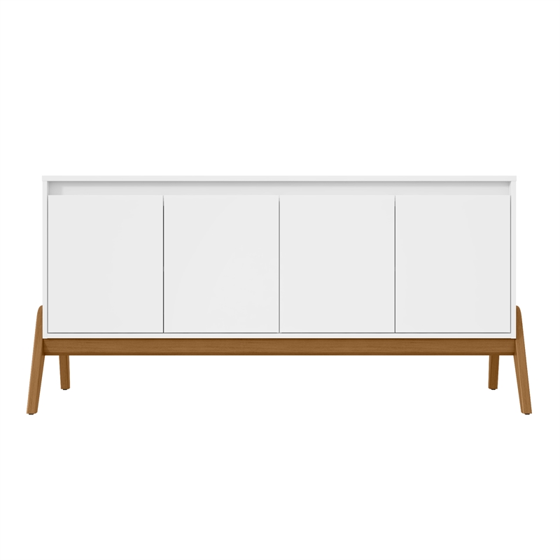 Manhattan Comfort Gales 63.32 Sideboard with Solid Wood Legs in Matte White