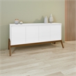 Manhattan Comfort Gales 63.32 Sideboard with Solid Wood Legs in Matte White