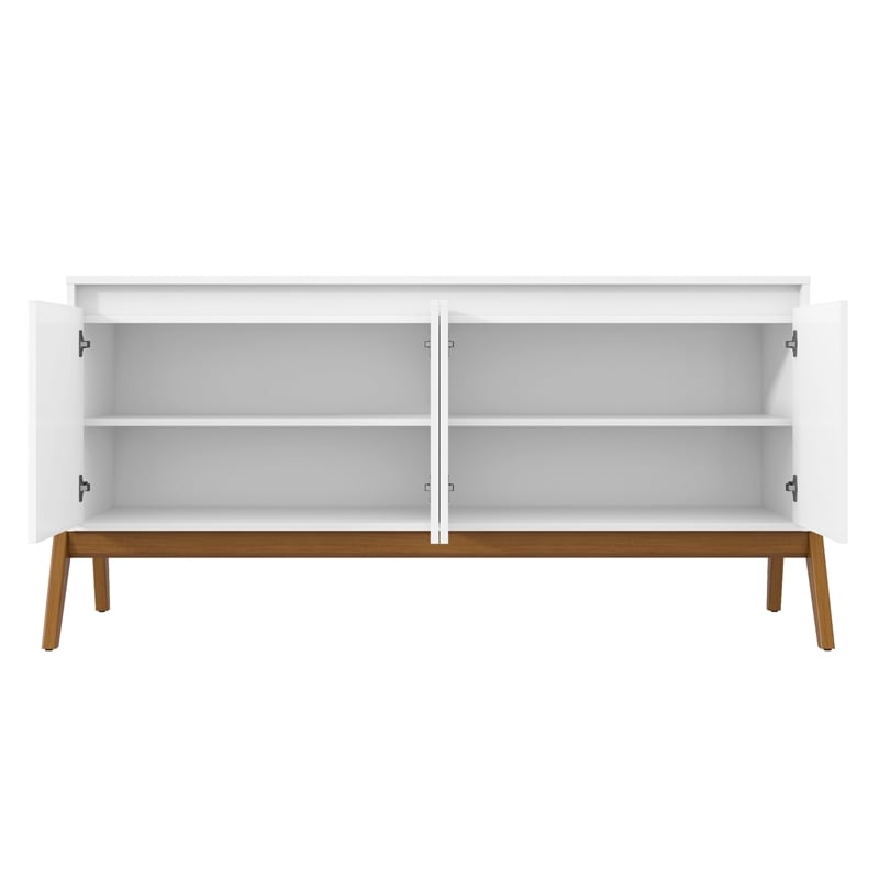 Manhattan Comfort Gales 63.32 Sideboard with Solid Wood Legs in Matte White
