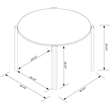 Manhattan Comfort Gales Round Dining Table in Matte Black with Solid Wood Legs