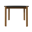 Manhattan Comfort Gales Round Dining Table in Matte Black with Solid Wood Legs