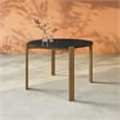 Manhattan Comfort Gales Round Dining Table in Matte Black with Solid Wood Legs