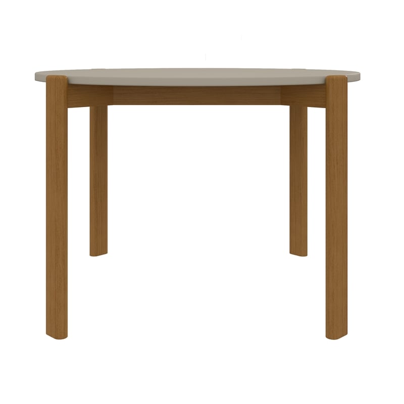 Manhattan Comfort Gales Round 46.54 Dining Table in Beige with Solid Wood Legs