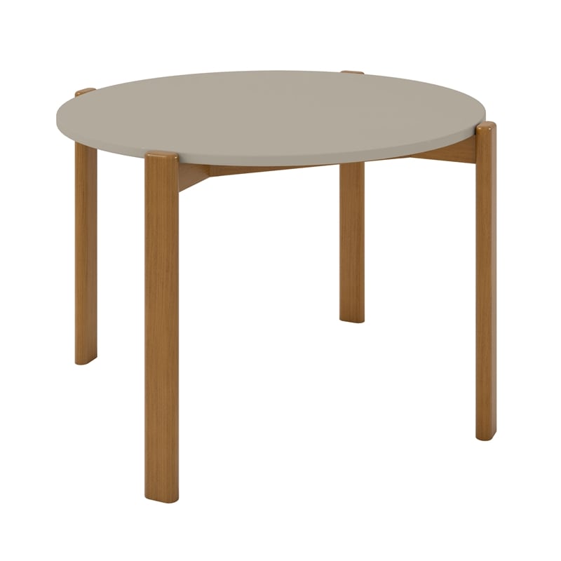 Manhattan Comfort Gales Round 46.54 Dining Table in Beige with Solid Wood Legs