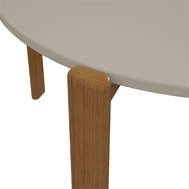 Manhattan Comfort Gales Round 46.54 Dining Table in Beige with Solid Wood Legs