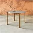 Manhattan Comfort Gales Round 46.54 Dining Table in Beige with Solid Wood Legs