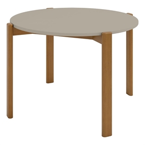 Manhattan Comfort Gales Round 46.54 Dining Table in Beige with Solid Wood Legs