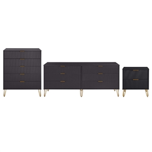 3-piece dumbo  5-drawer tall dresser,  dumbo 6-drawer double low dresser, and dumbo nightstand 2.0